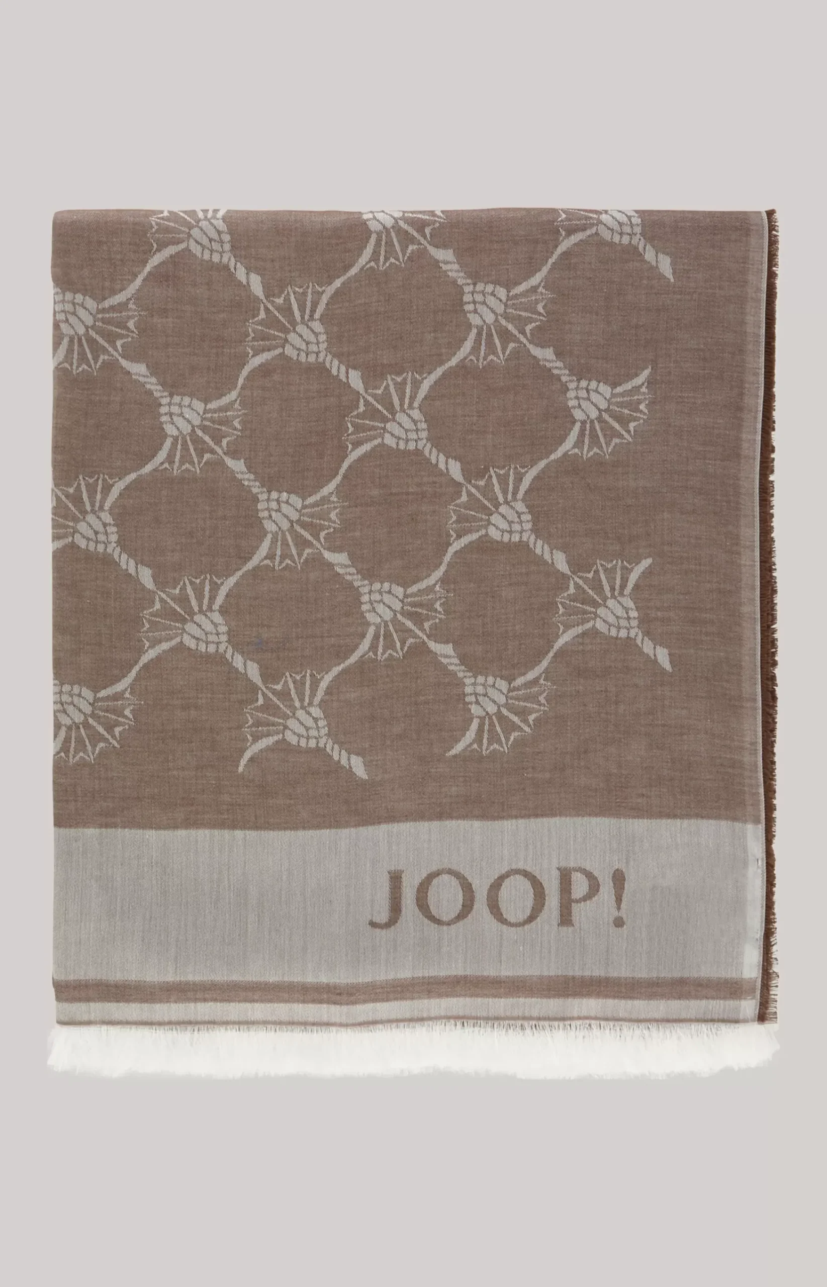 Modal Cotton Scarf in Dark Brown/Off-White