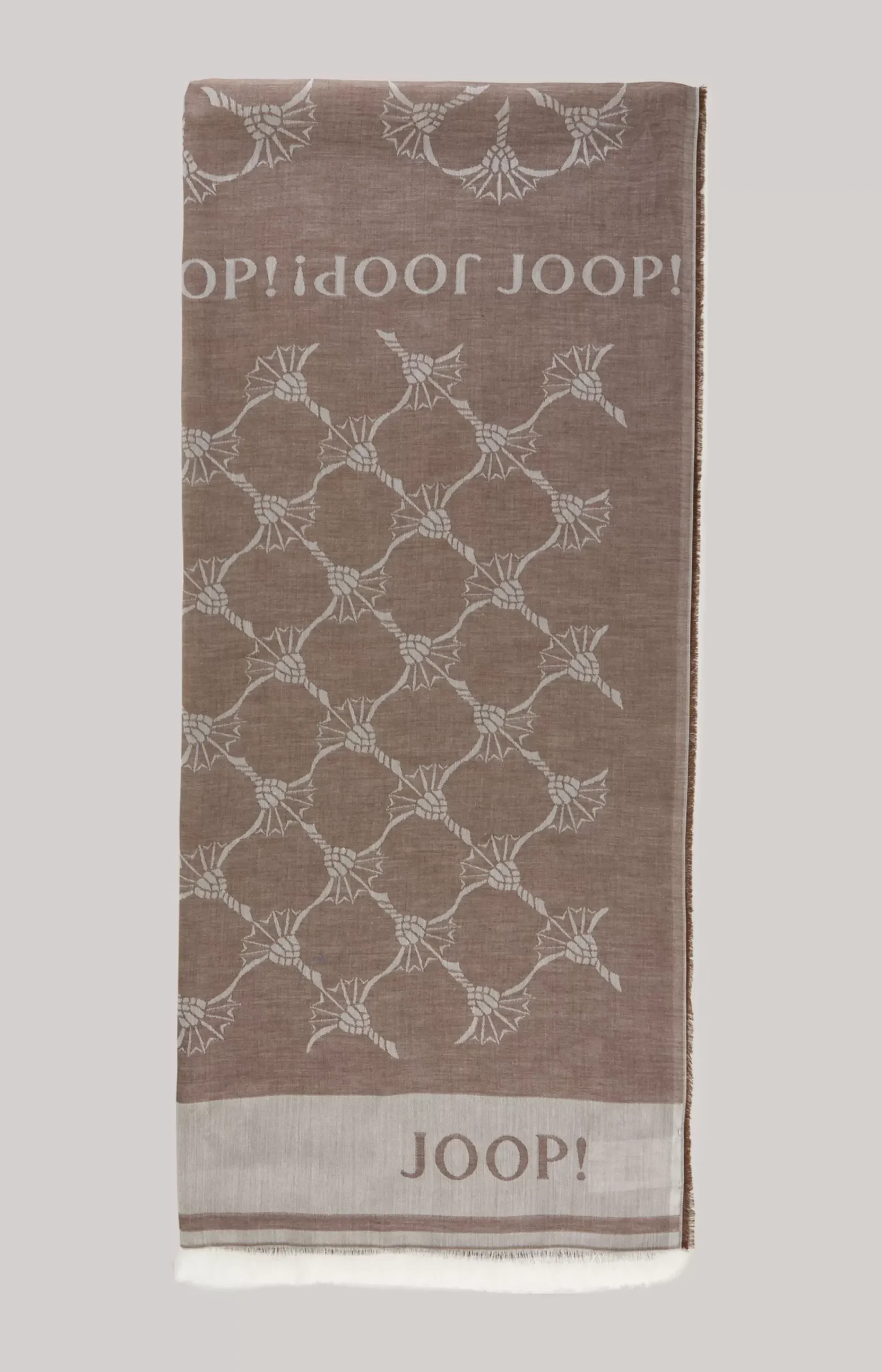 Modal Cotton Scarf in Dark Brown/Off-White