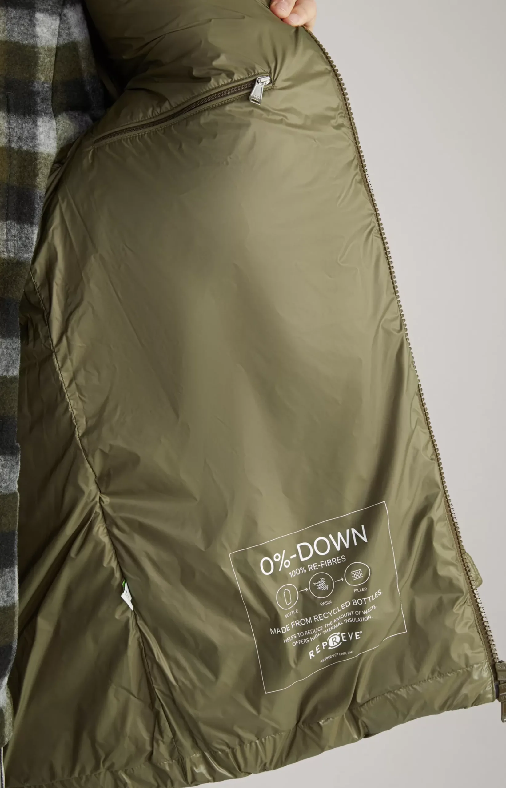 Morito Quilted Coat in Dark Green