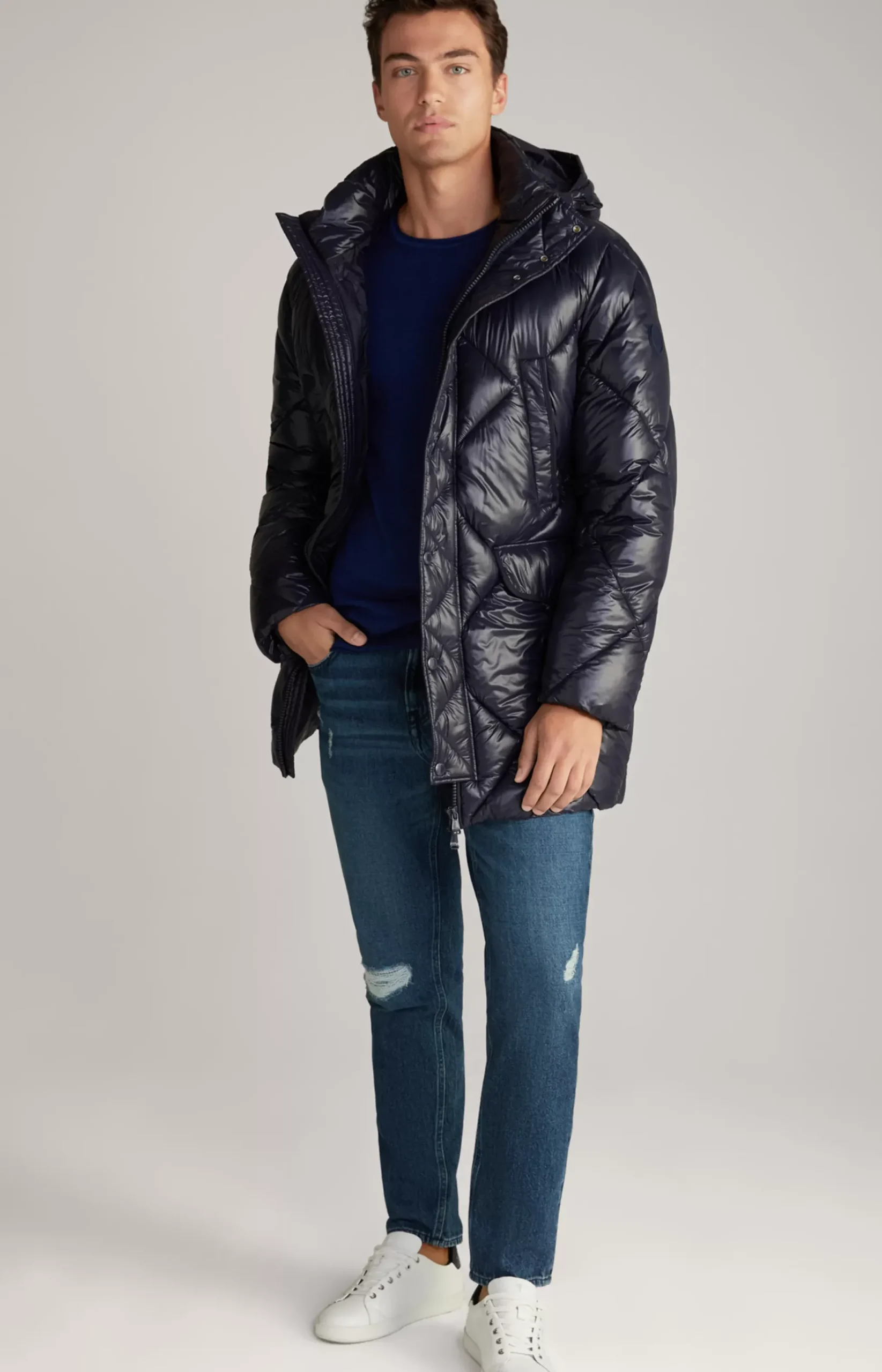 Morito Quilted Coat in Navy