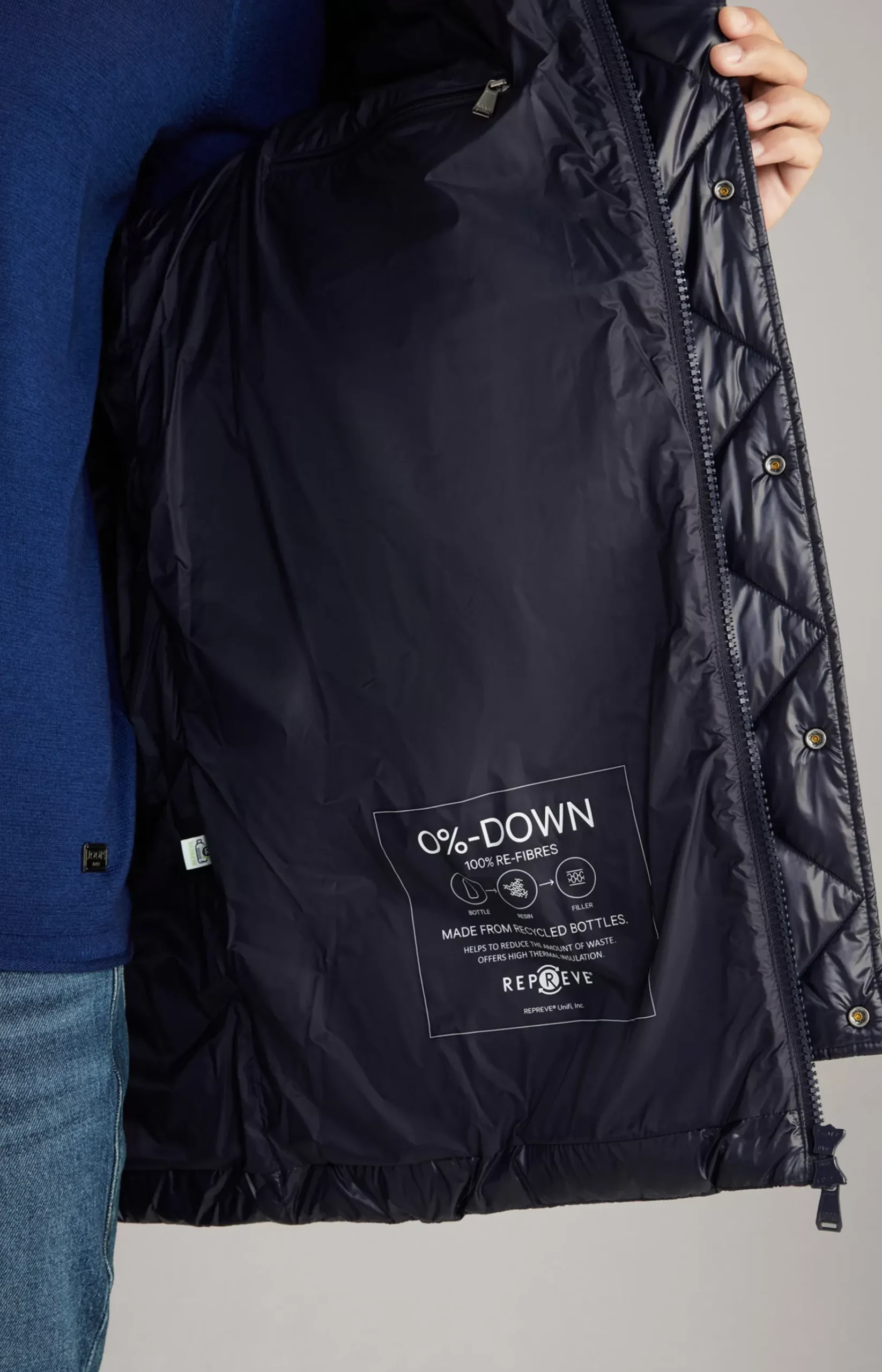 Morito Quilted Coat in Navy