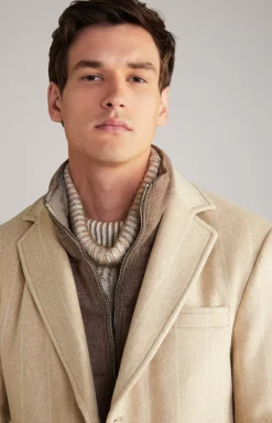Morris Coat in a Beige Stripe