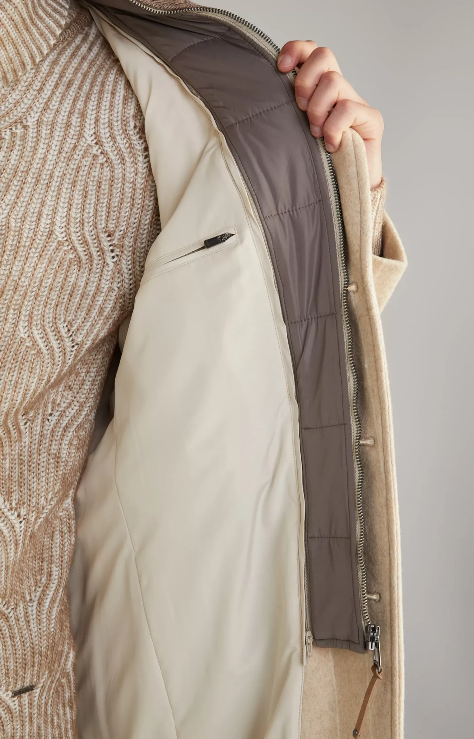 Morris Coat in a Beige Stripe