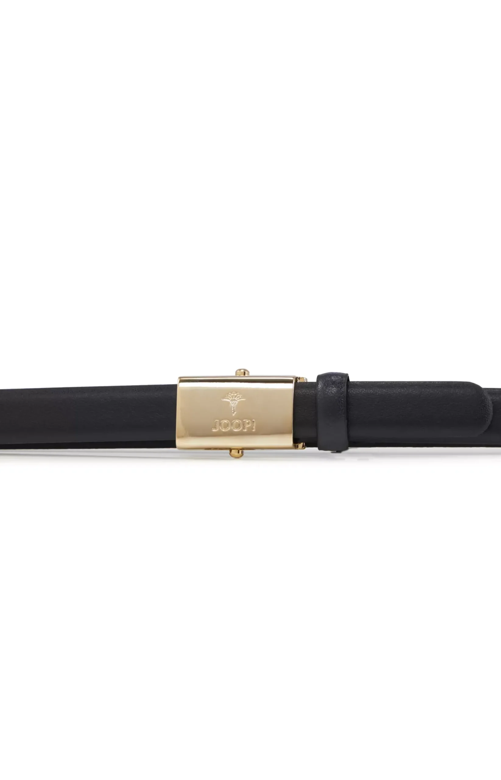 Narrow Leather Belt in Dark Blue