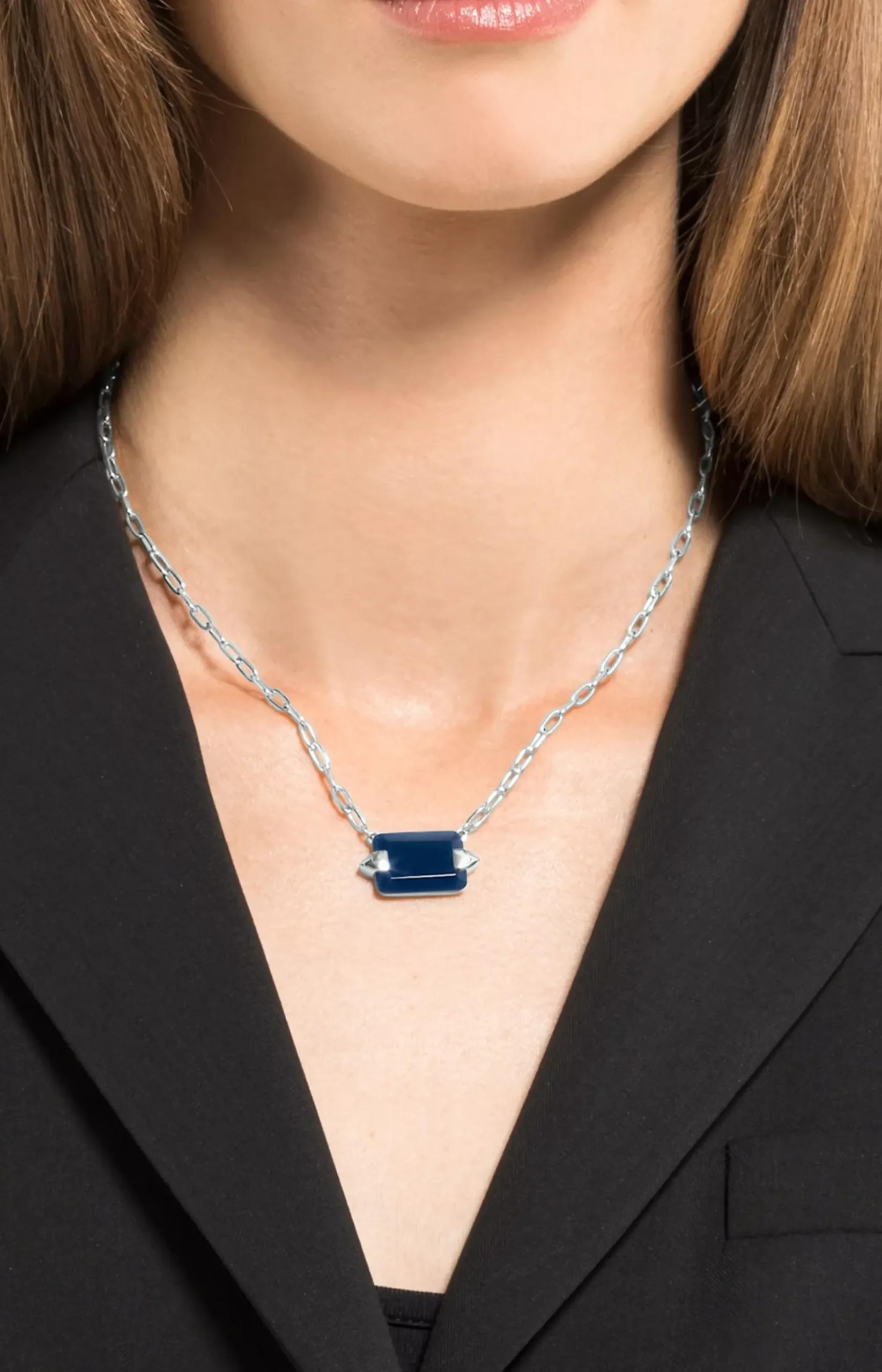 Necklace in Silver/Blue