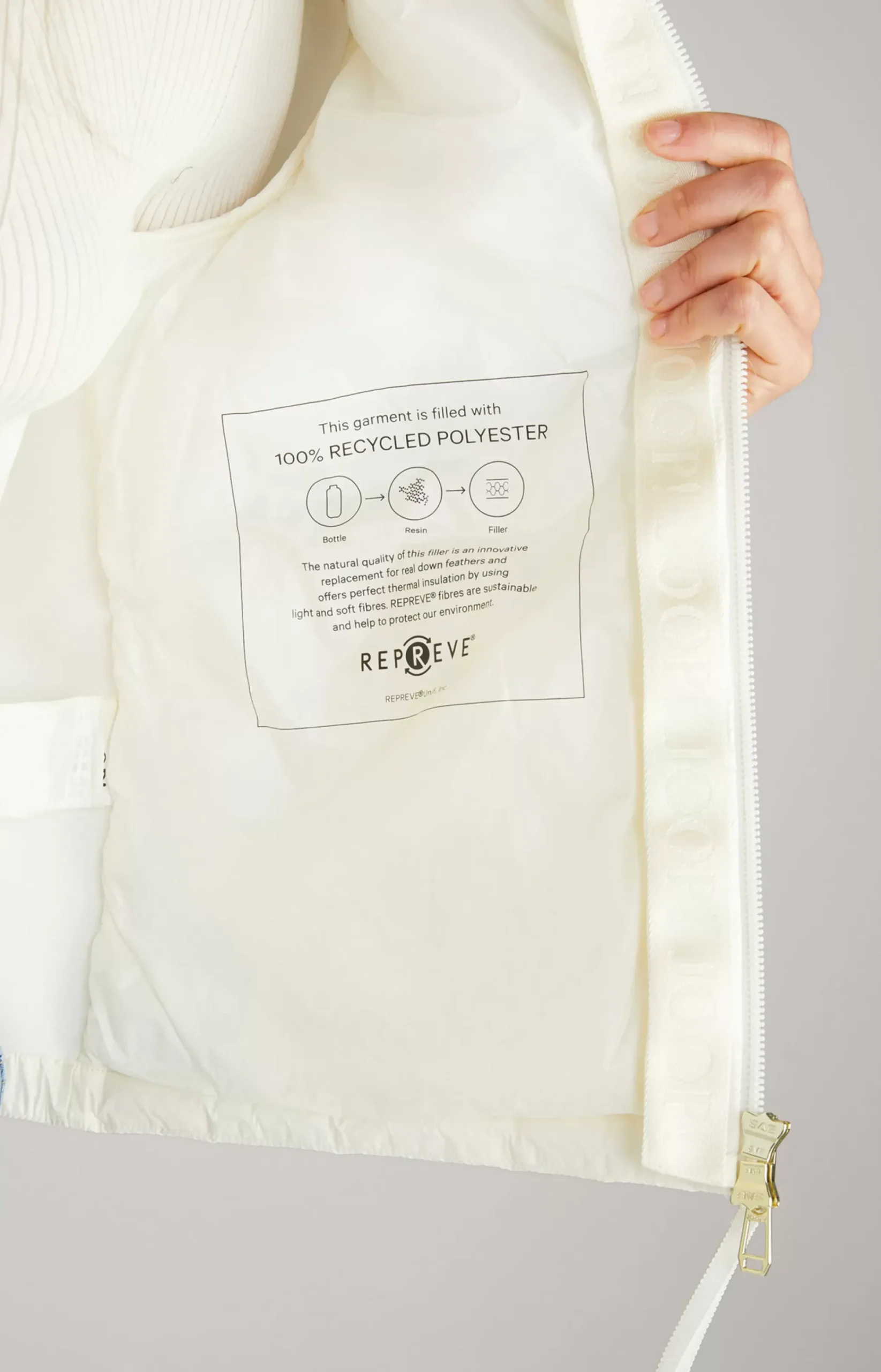 Nylon Jacket in Cream