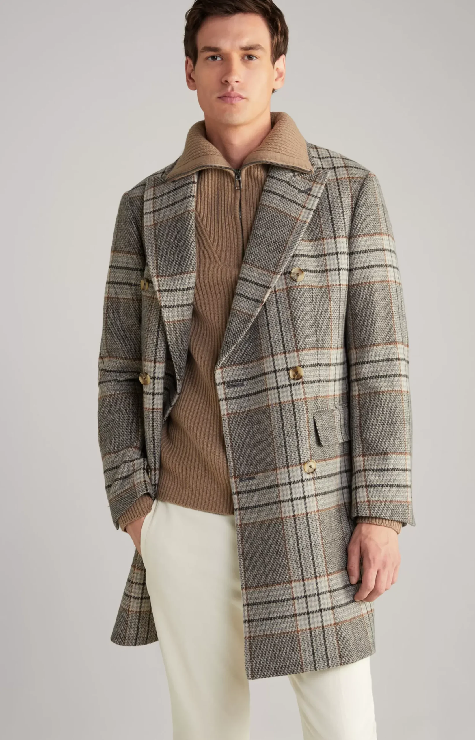 Opoldo coat in a grey pattern
