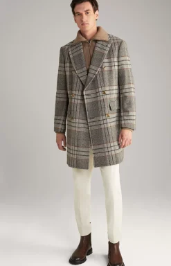 Opoldo coat in a grey pattern