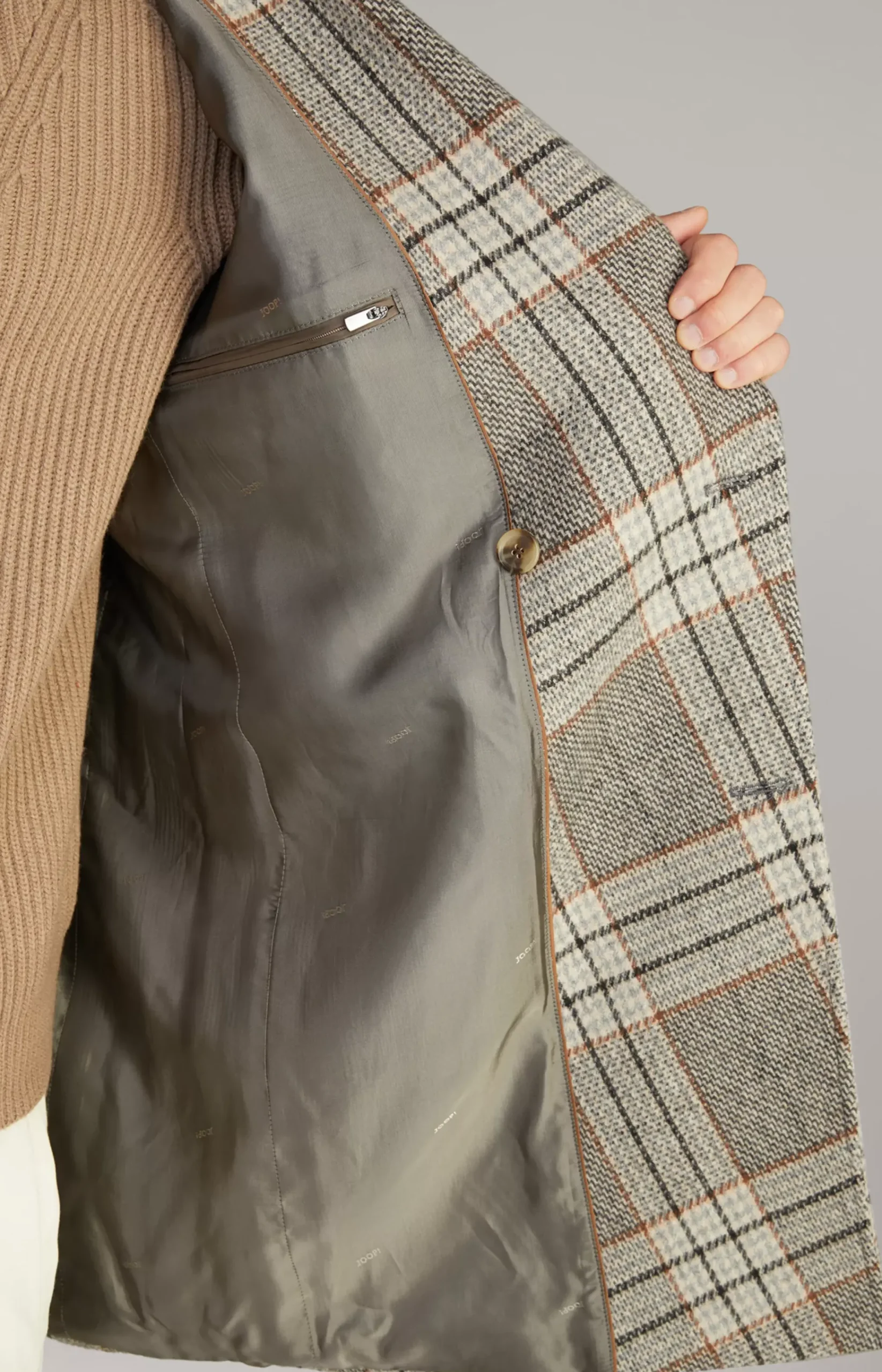 Opoldo coat in a grey pattern
