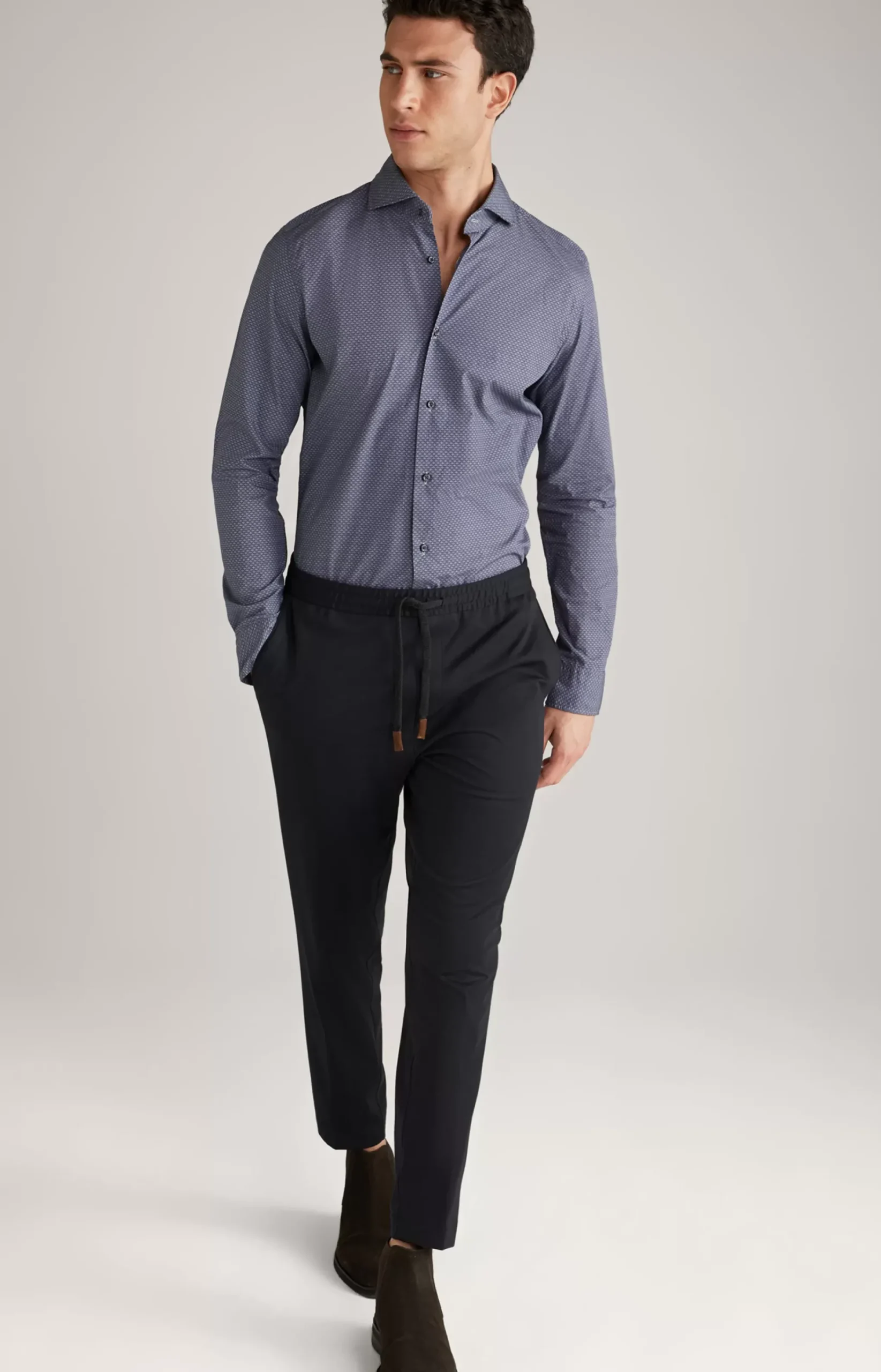 Pai Cotton Shirt in Grey/Blue