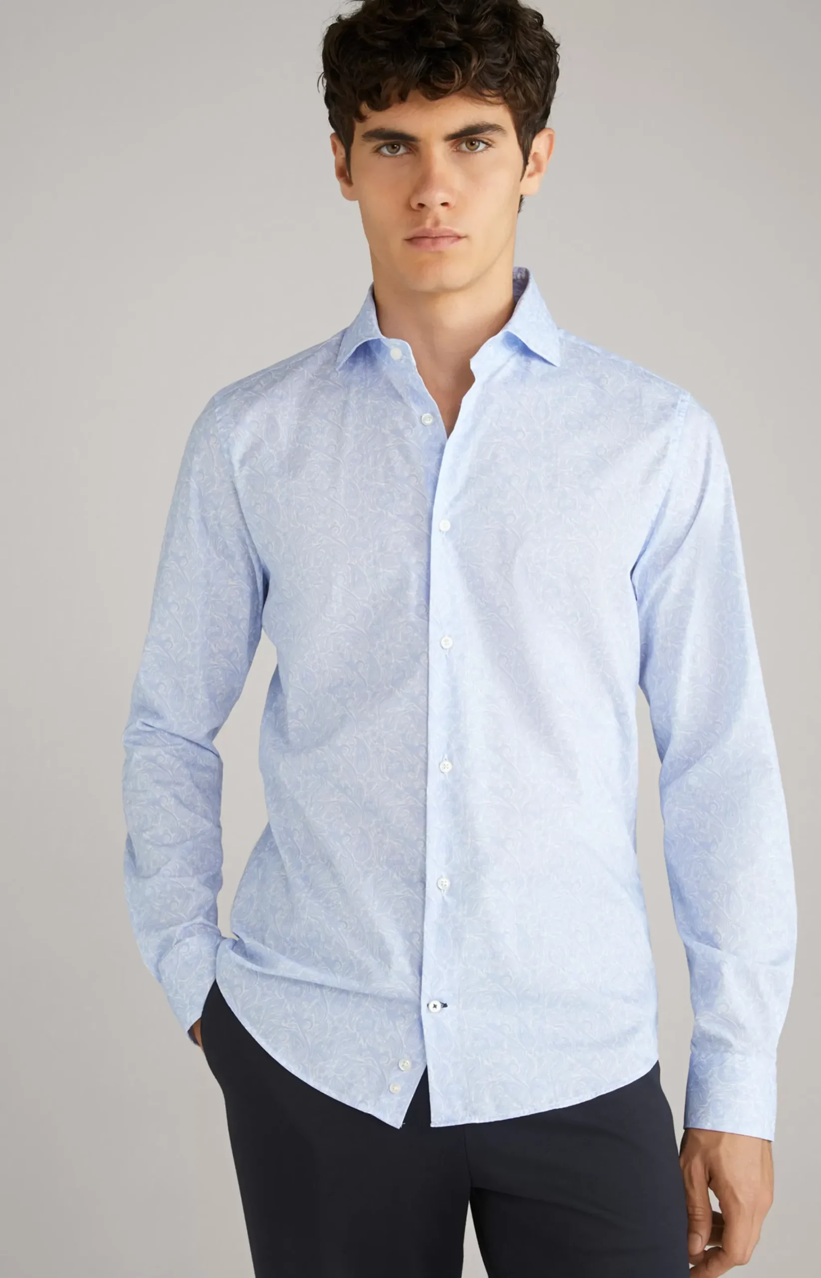Pai Shirt in a Pastel Blue Pattern