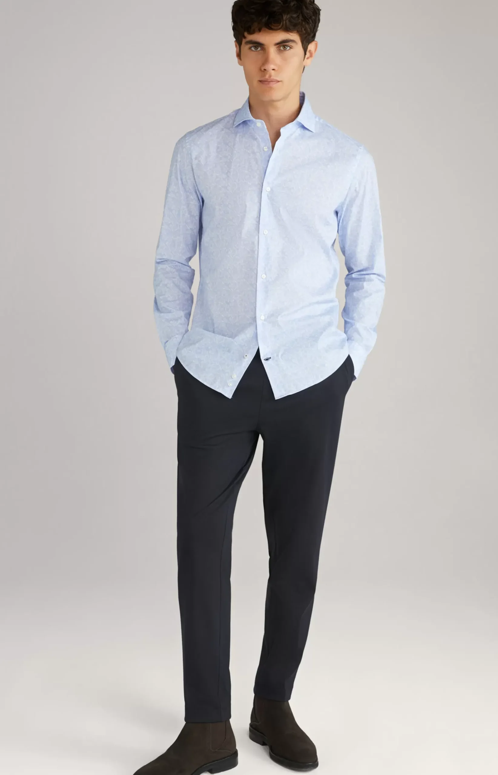 Pai Shirt in a Pastel Blue Pattern