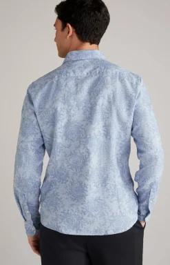 Pai Wool Blend Shirt in a Blue Pattern