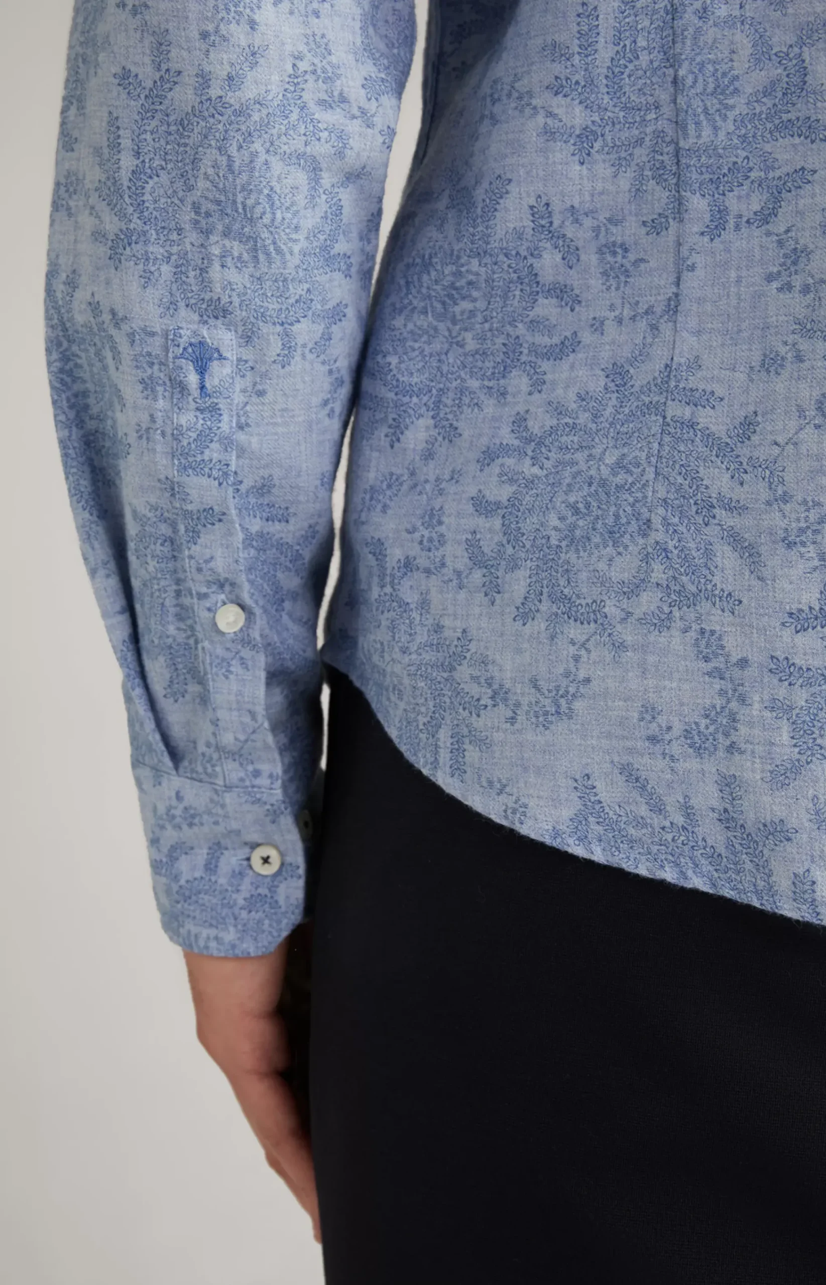 Pai Wool Blend Shirt in a Blue Pattern
