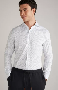Paiton Cotton Shirt in a White Pattern