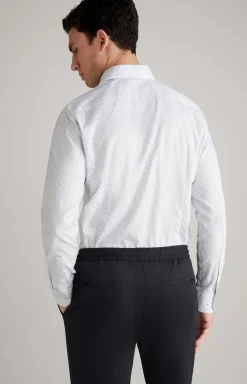 Paiton Cotton Shirt in a White Pattern