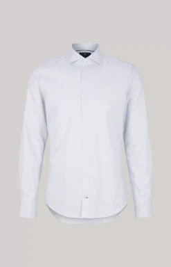 Paiton Cotton Shirt in a White Pattern