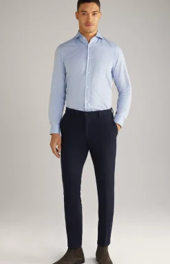 Paiton Cotton Shirt in a Blue Pattern