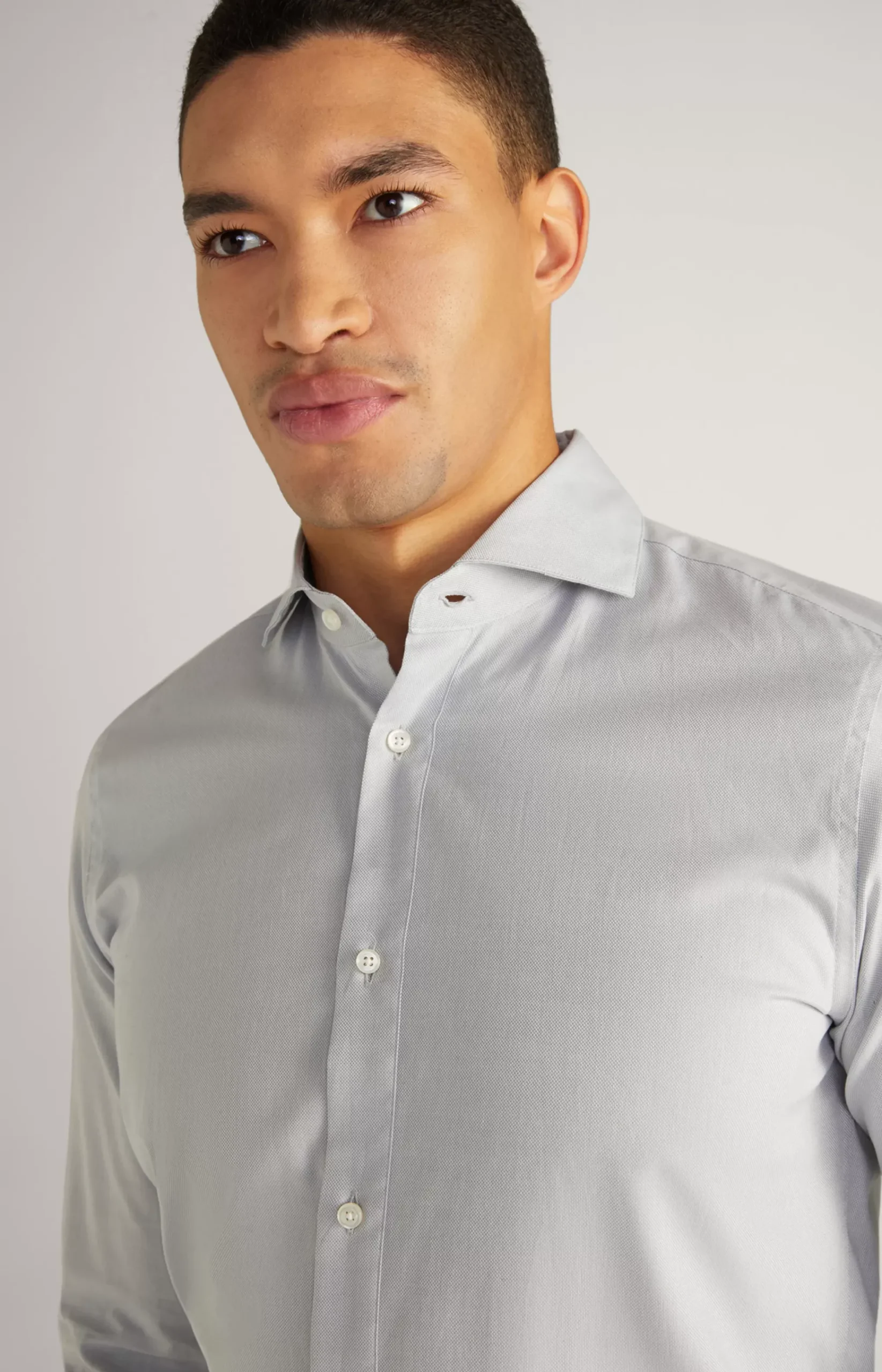 Paiton Cotton Shirt in Light Grey