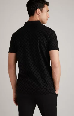Pancrazio Cornflower Polo Shirt in Black