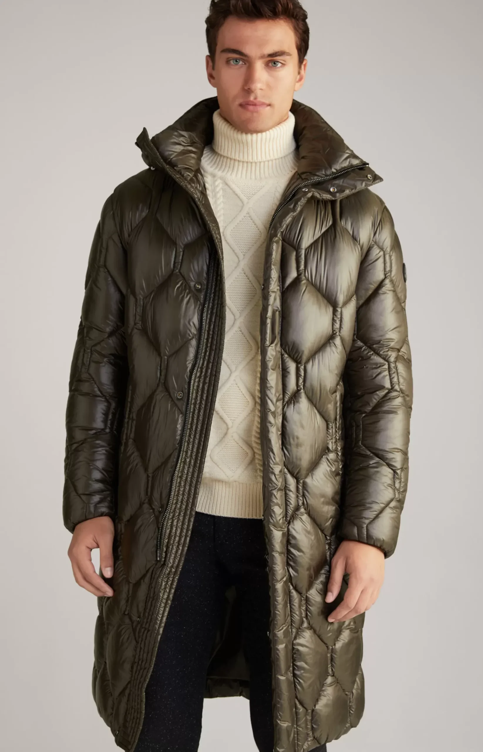 Percy Quilted Coat in Khaki