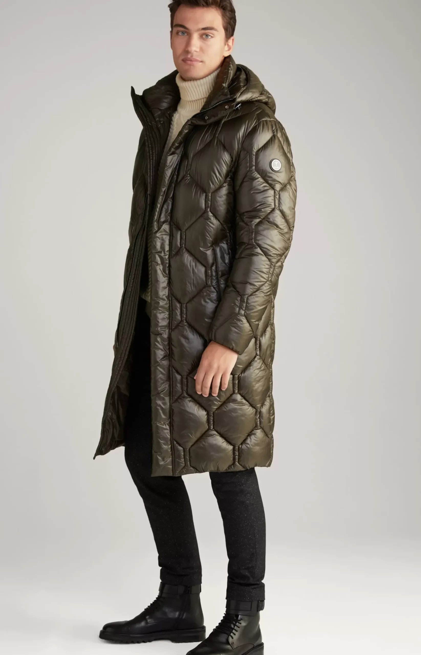 Percy Quilted Coat in Khaki