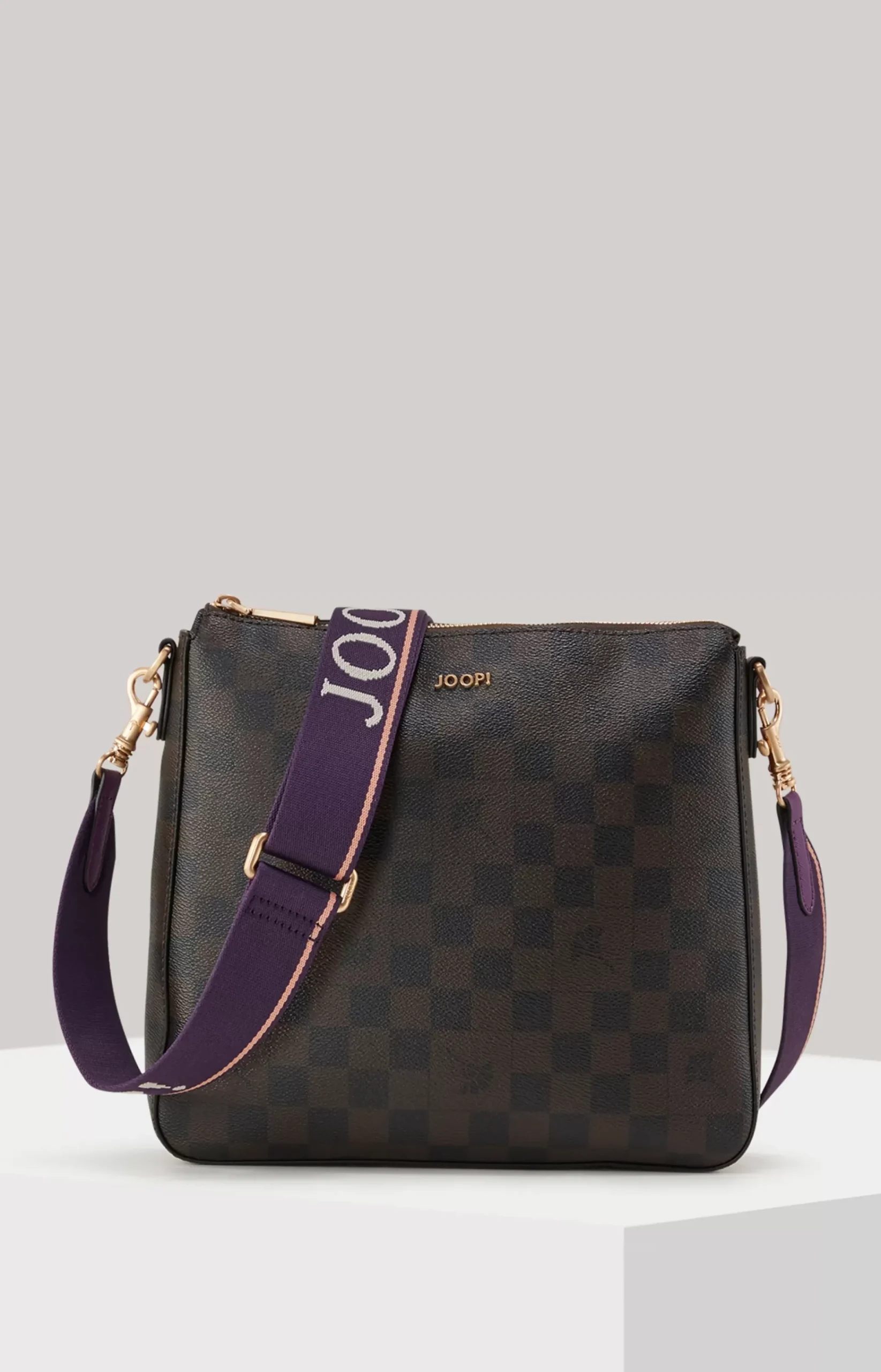 Piazza Diletta Jasmina Shoulder Bag in Dark Brown and Purple