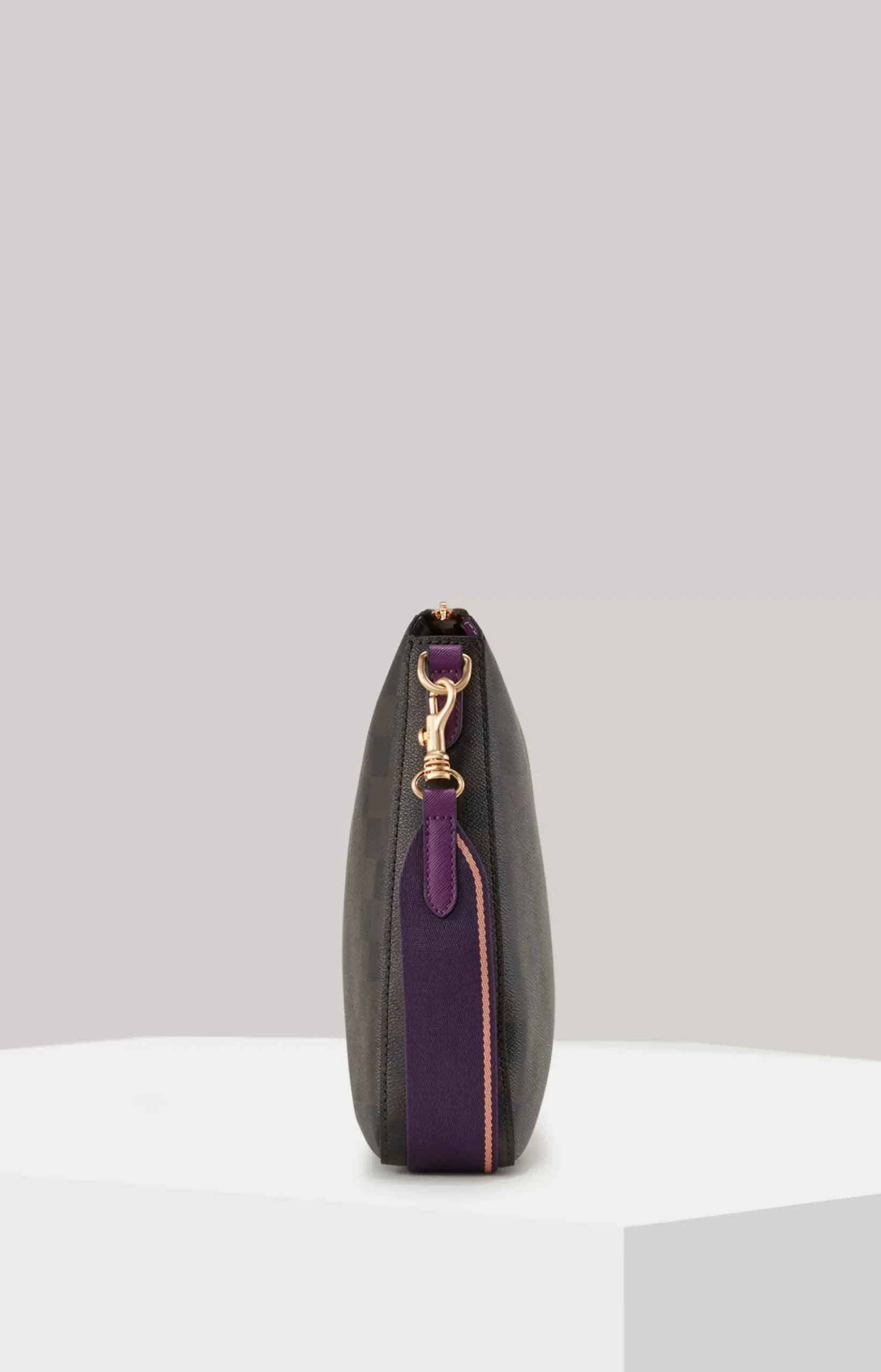 Piazza Diletta Jasmina Shoulder Bag in Dark Brown and Purple