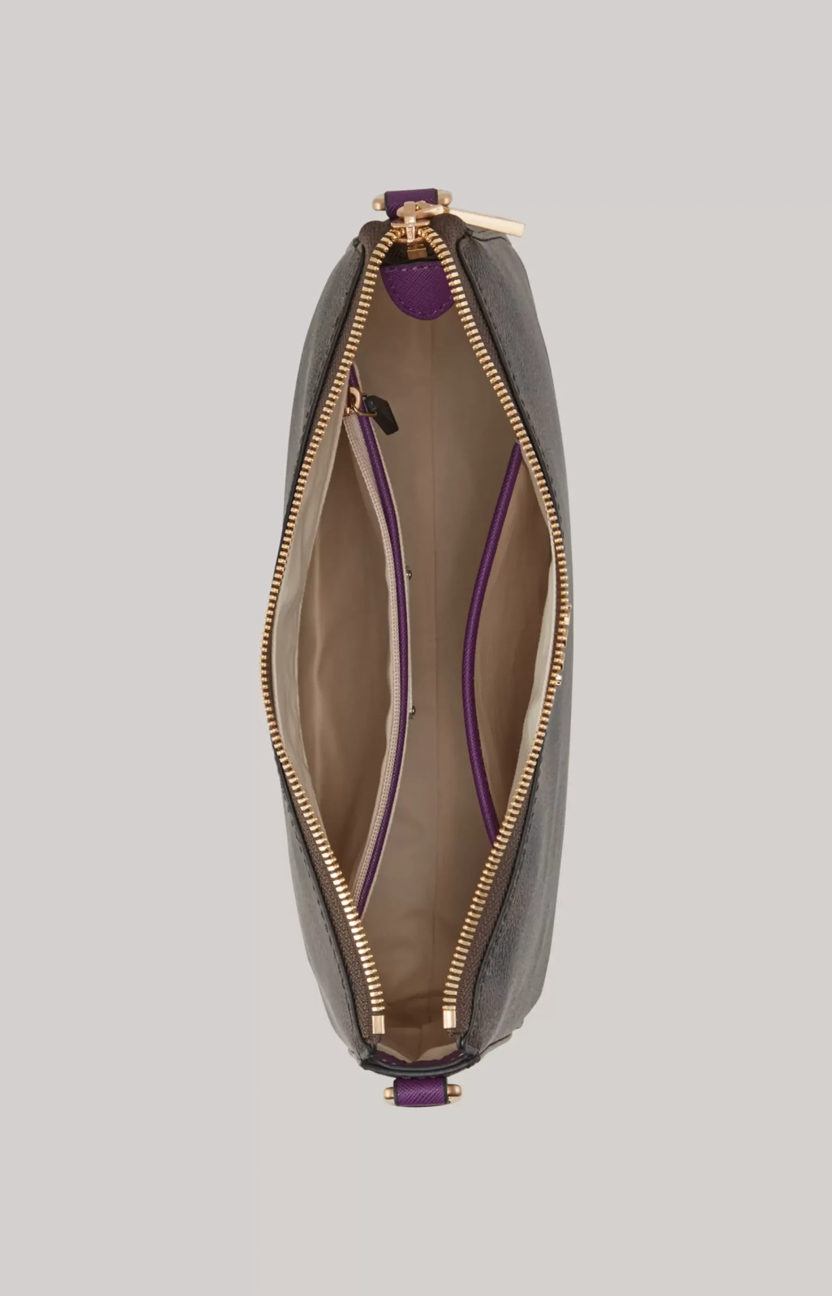 Piazza Diletta Jasmina Shoulder Bag in Dark Brown and Purple