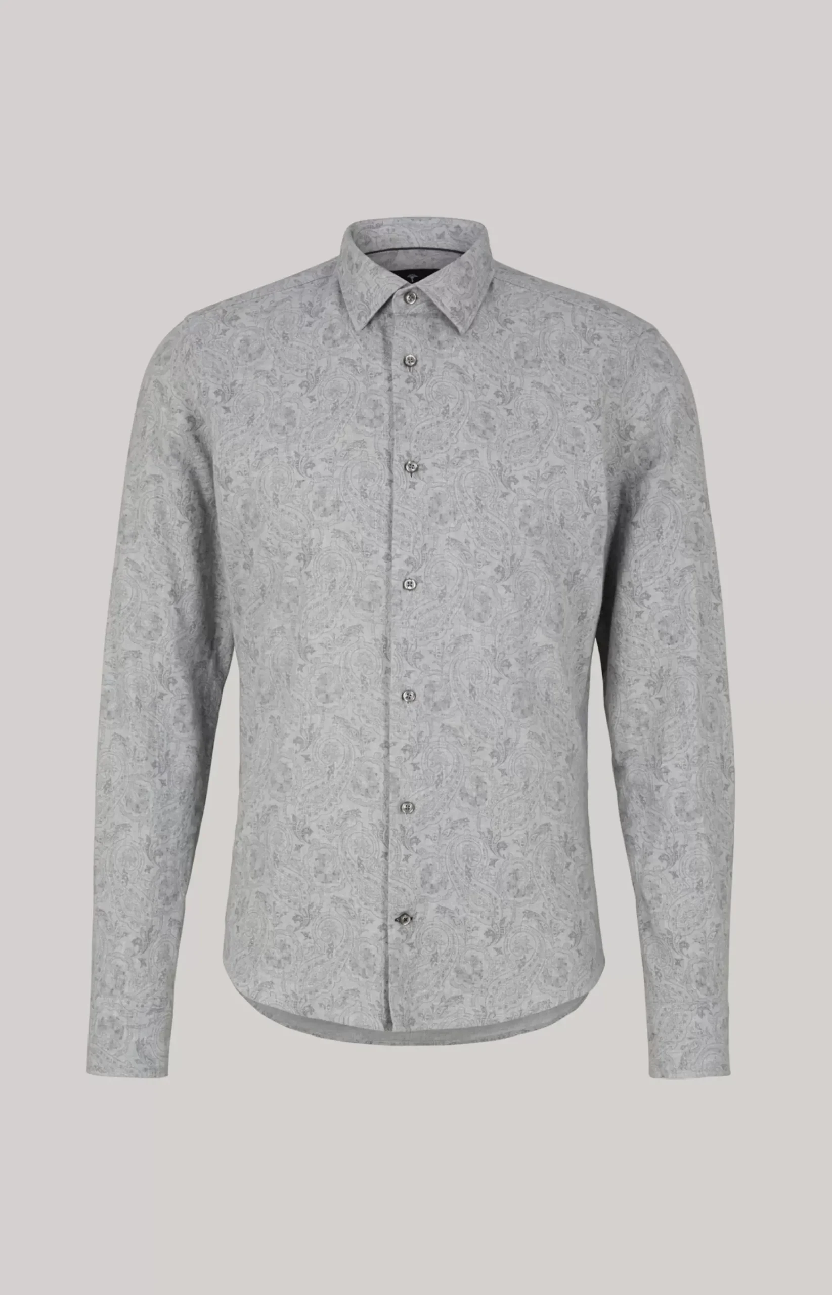 Pit Cotton Shirt in Light Grey, patterned