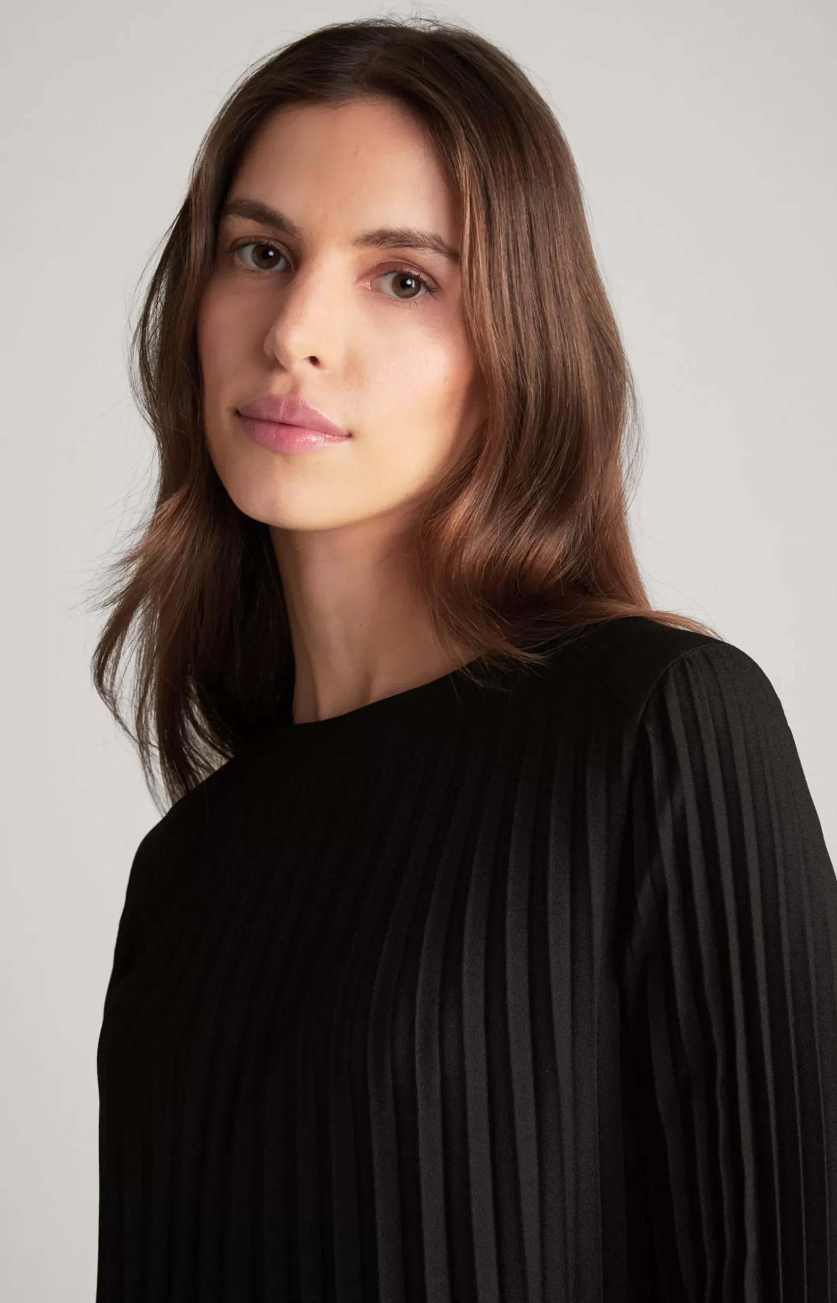 Pleated Dress in Black