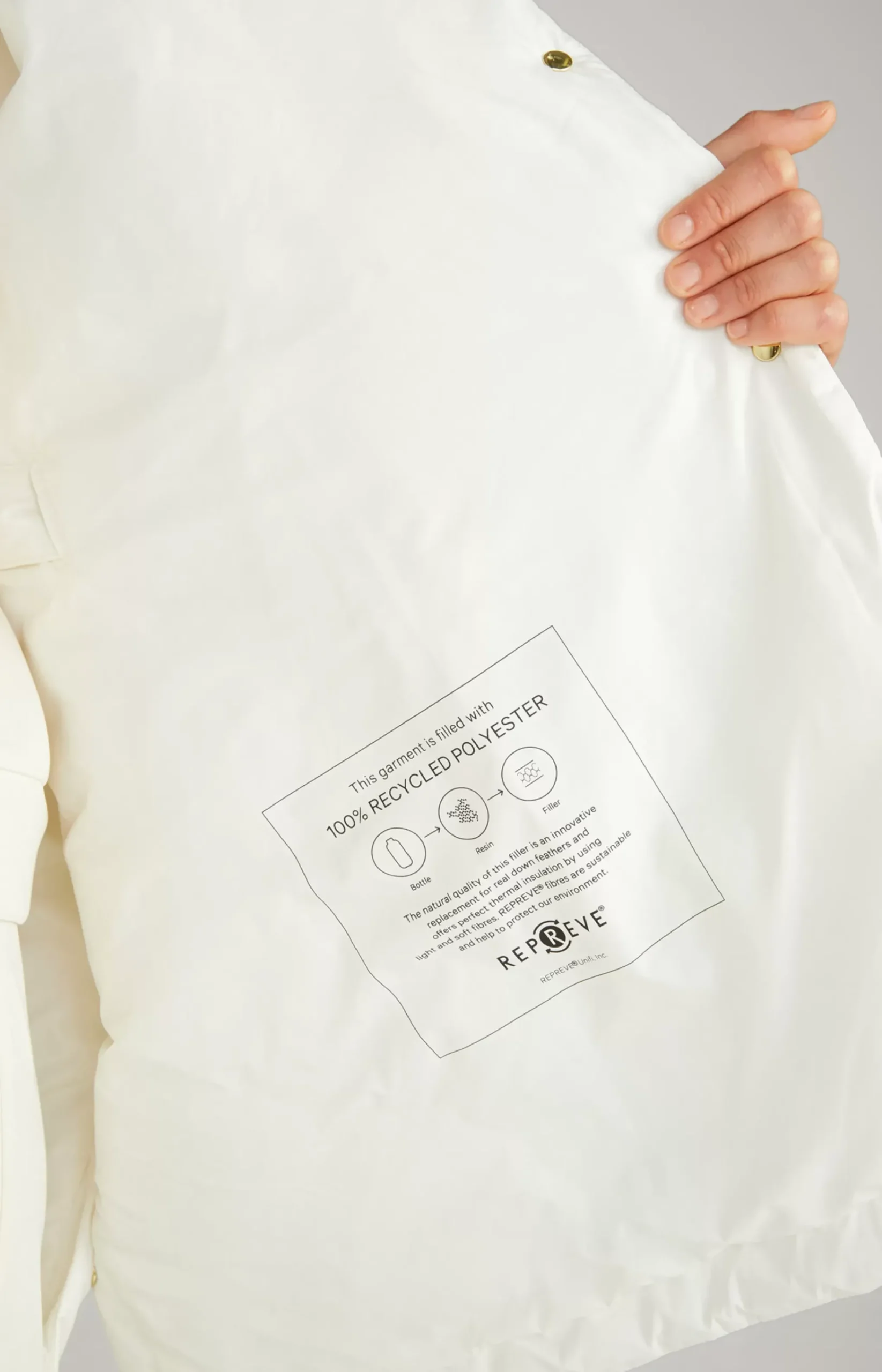 Quilted Cape Jacket in Off-white