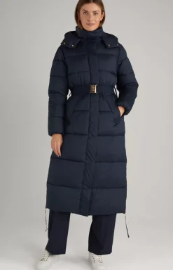 Quilted Coat in Navy