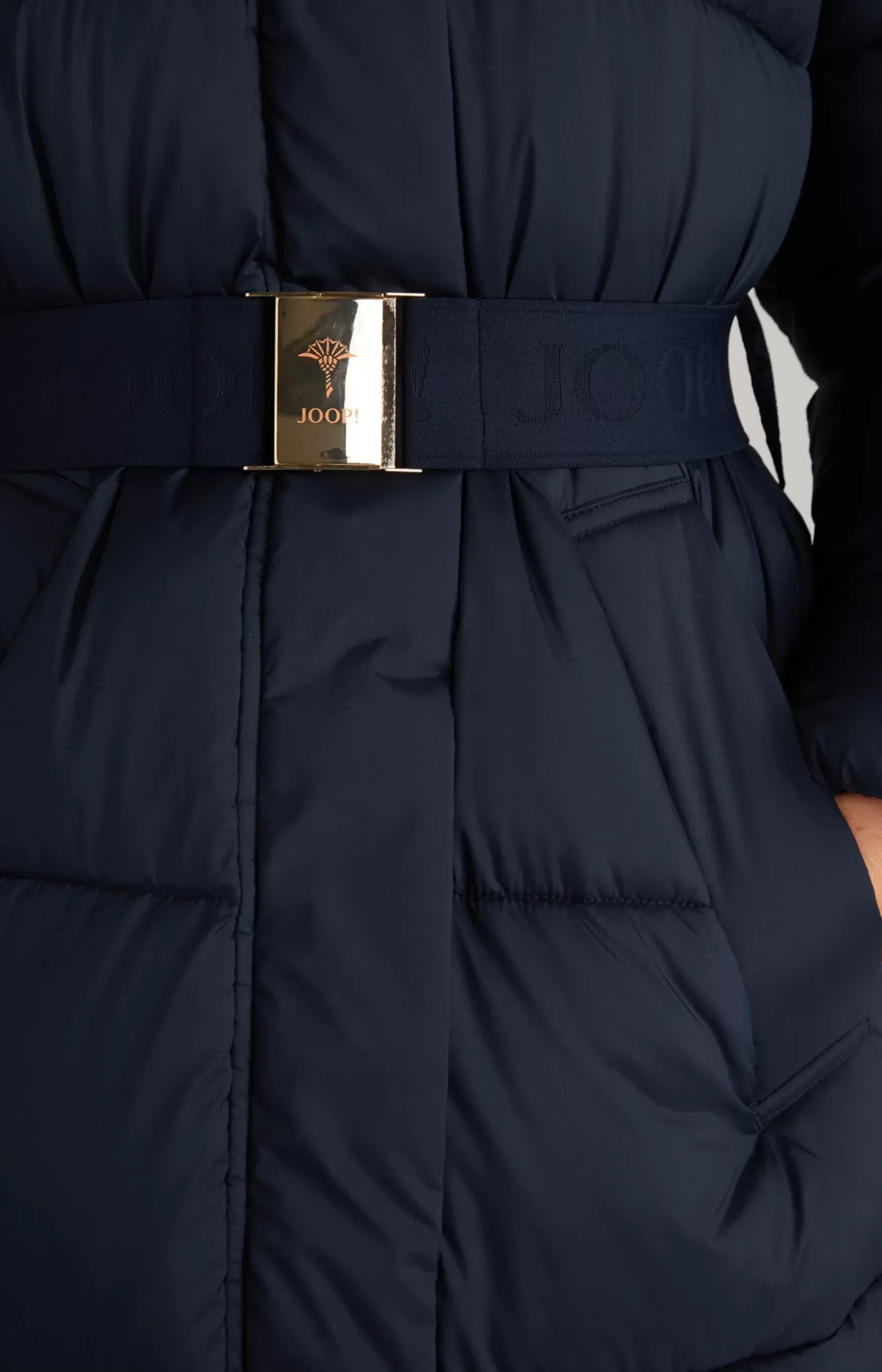 Quilted Coat in Navy