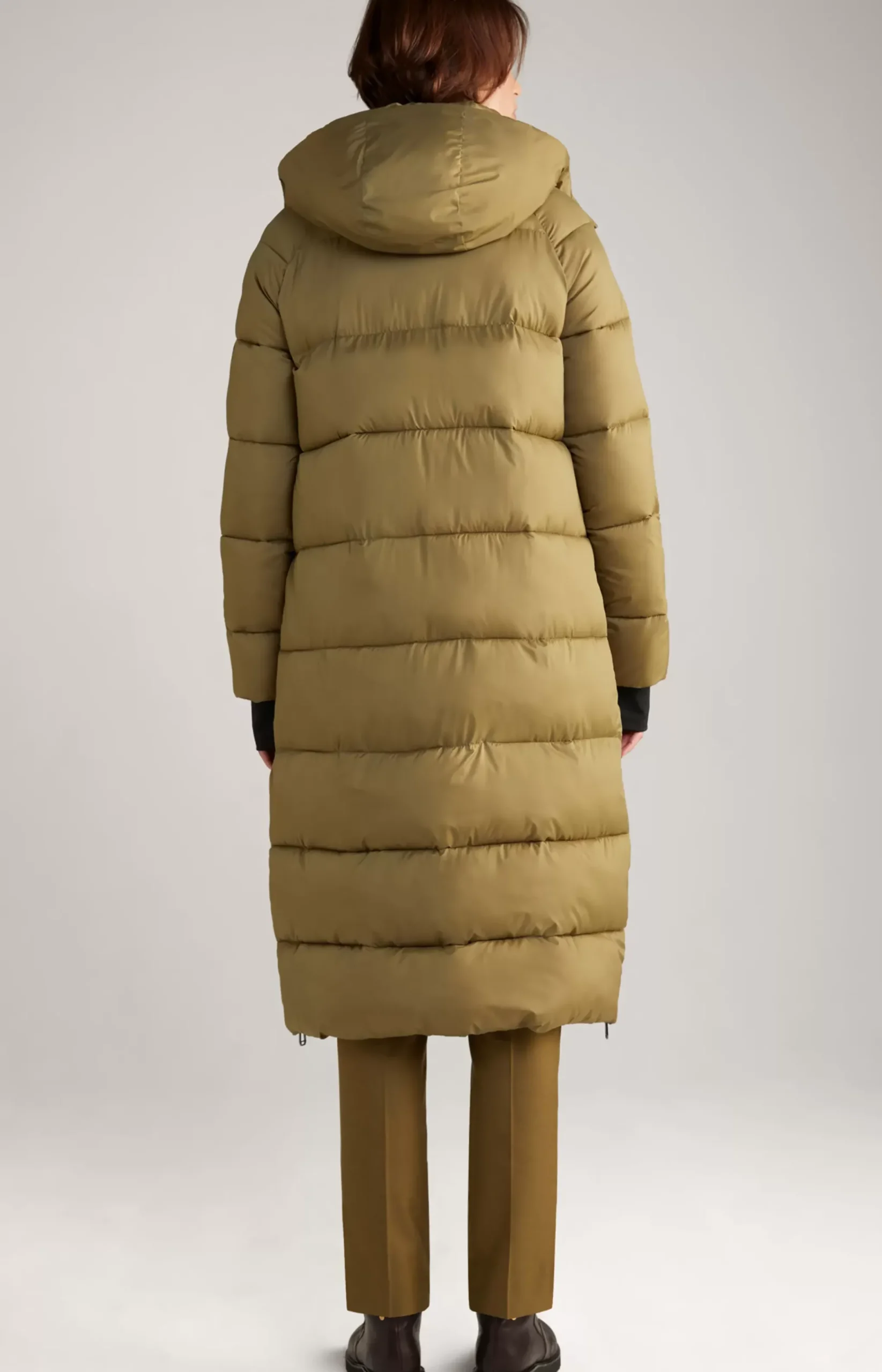 Quilted Coat in Olive