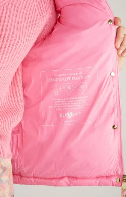Quilted Nylon Waistcoat in Pink