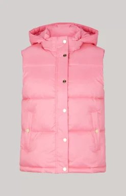 Quilted Nylon Waistcoat in Pink