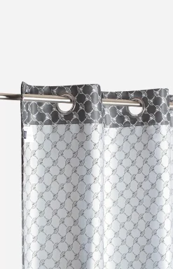 Ready-made curtain in all-over pattern, grey