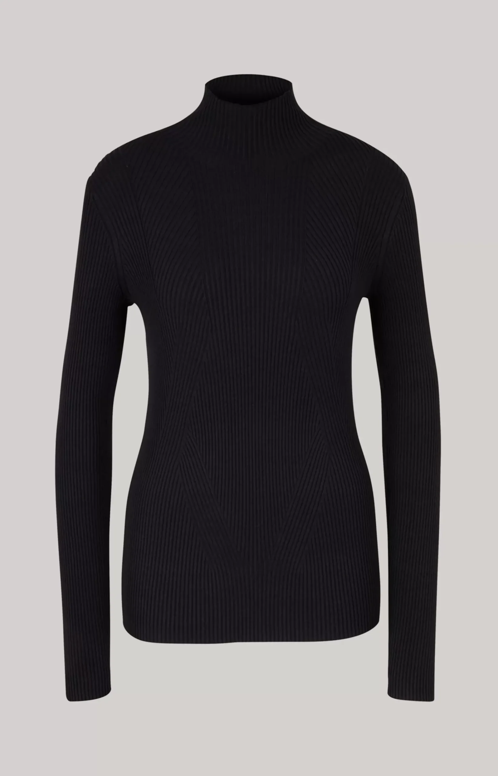 Rib Knit Pullover in Black