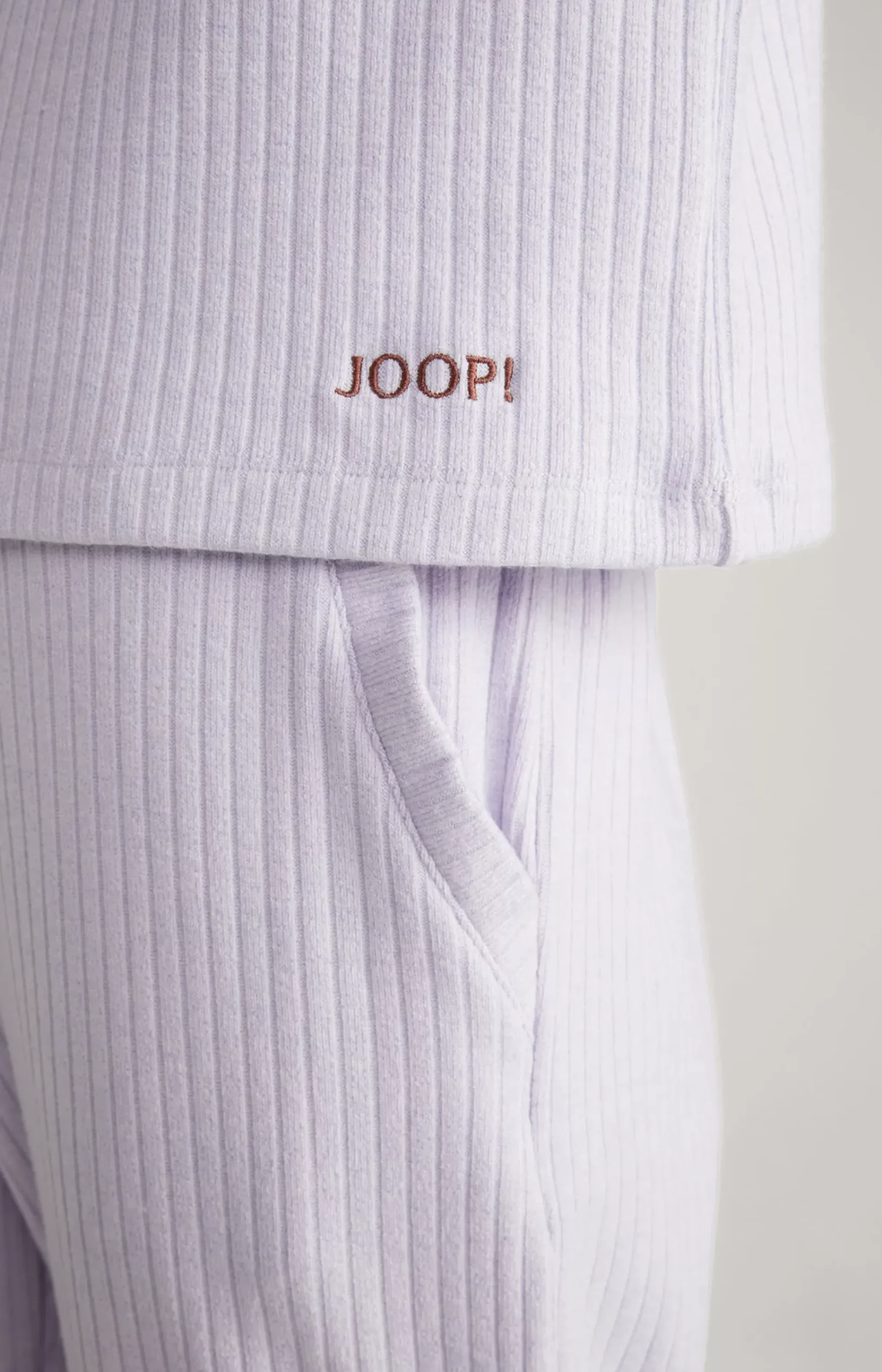 Ribbed Long-Sleeve Loungewear Top in Lavender