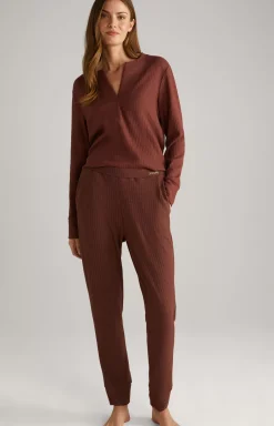 Ribbed Loungewear Joggers in Coffee