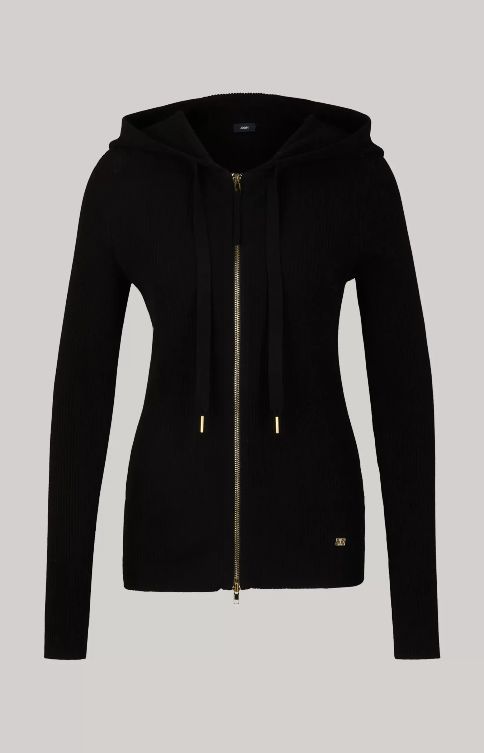 Ribbed-knit Jacket in Black