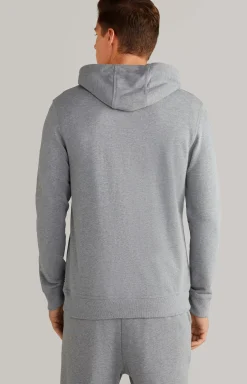Salvatore Hoodie Sweatshirt Jacket in Grey Melange