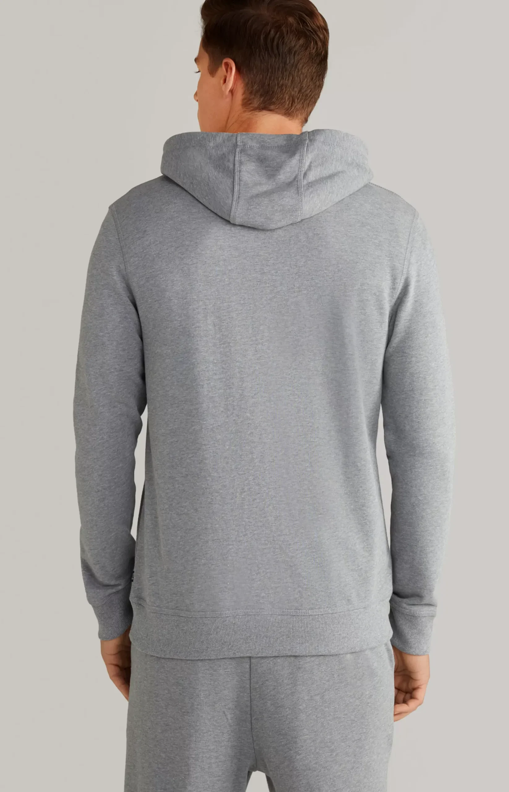 Salvatore Hoodie Sweatshirt Jacket in Grey Melange