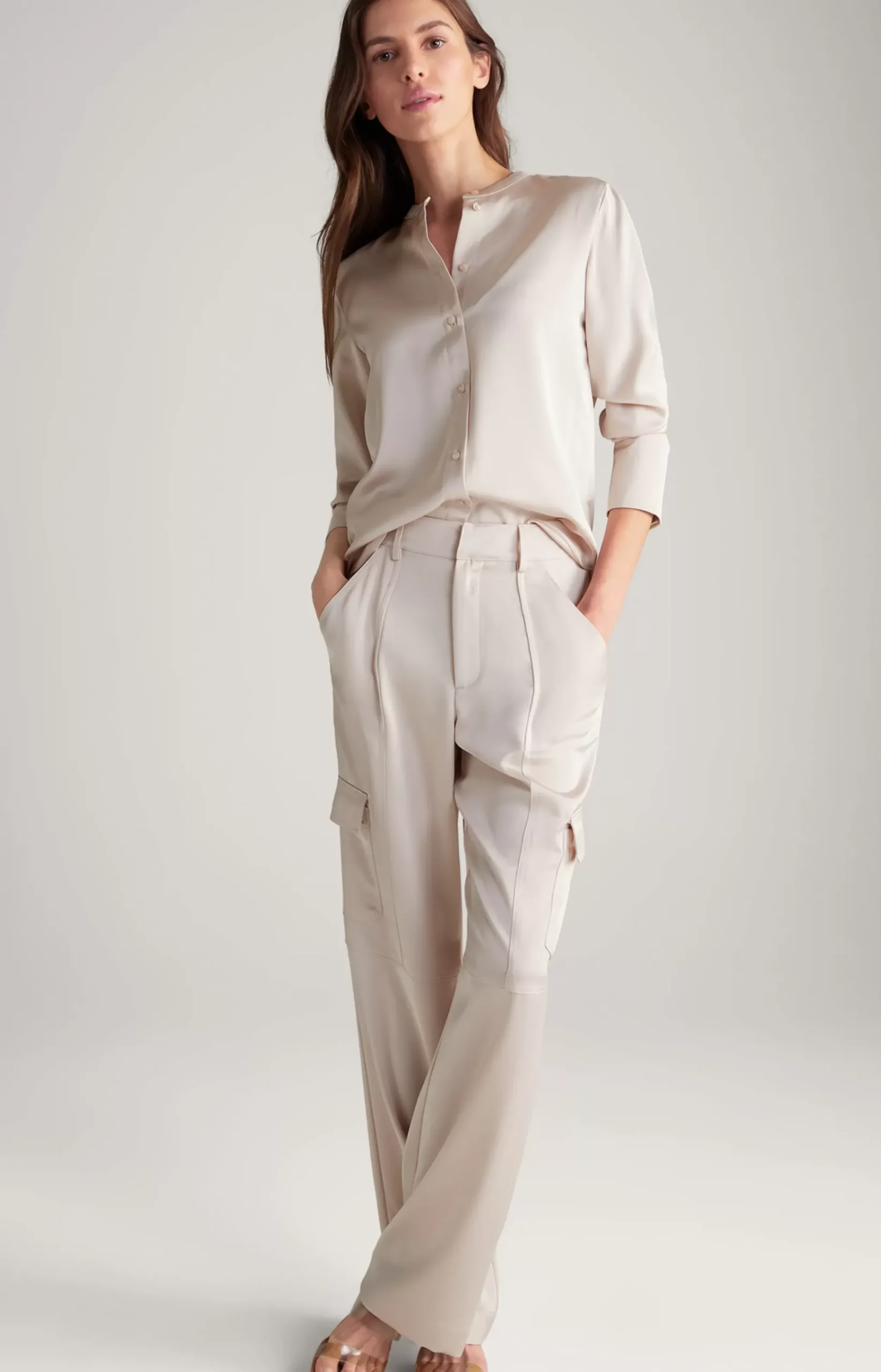 Satin Blouse in Delicate Pink