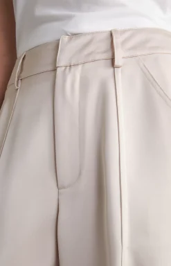 Satin Cargo Trousers in Pale Pink