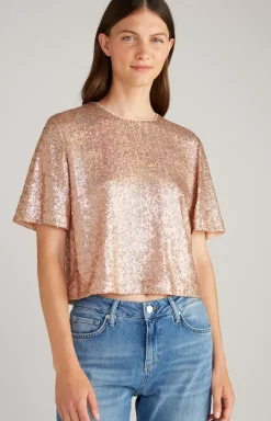 Sequined Blouse-style Top in Copper/Gold