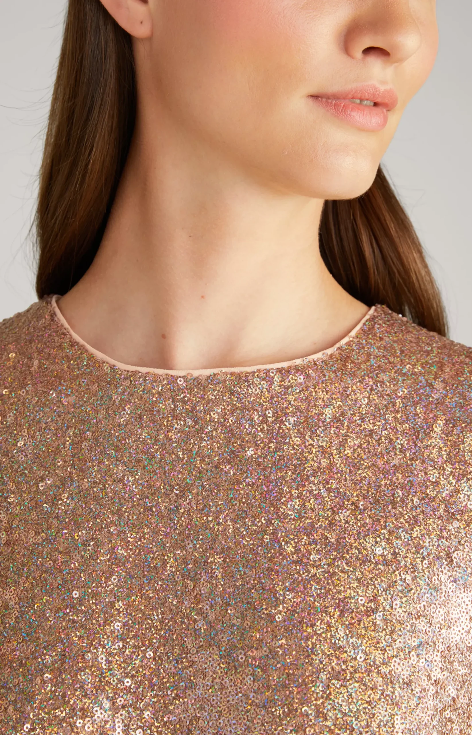 Sequined Blouse-style Top in Copper/Gold