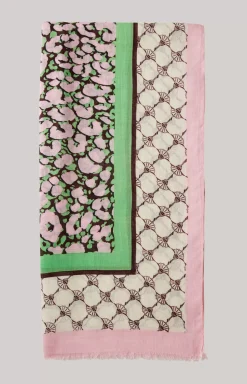 Shawl in a Pink and Green Pattern
