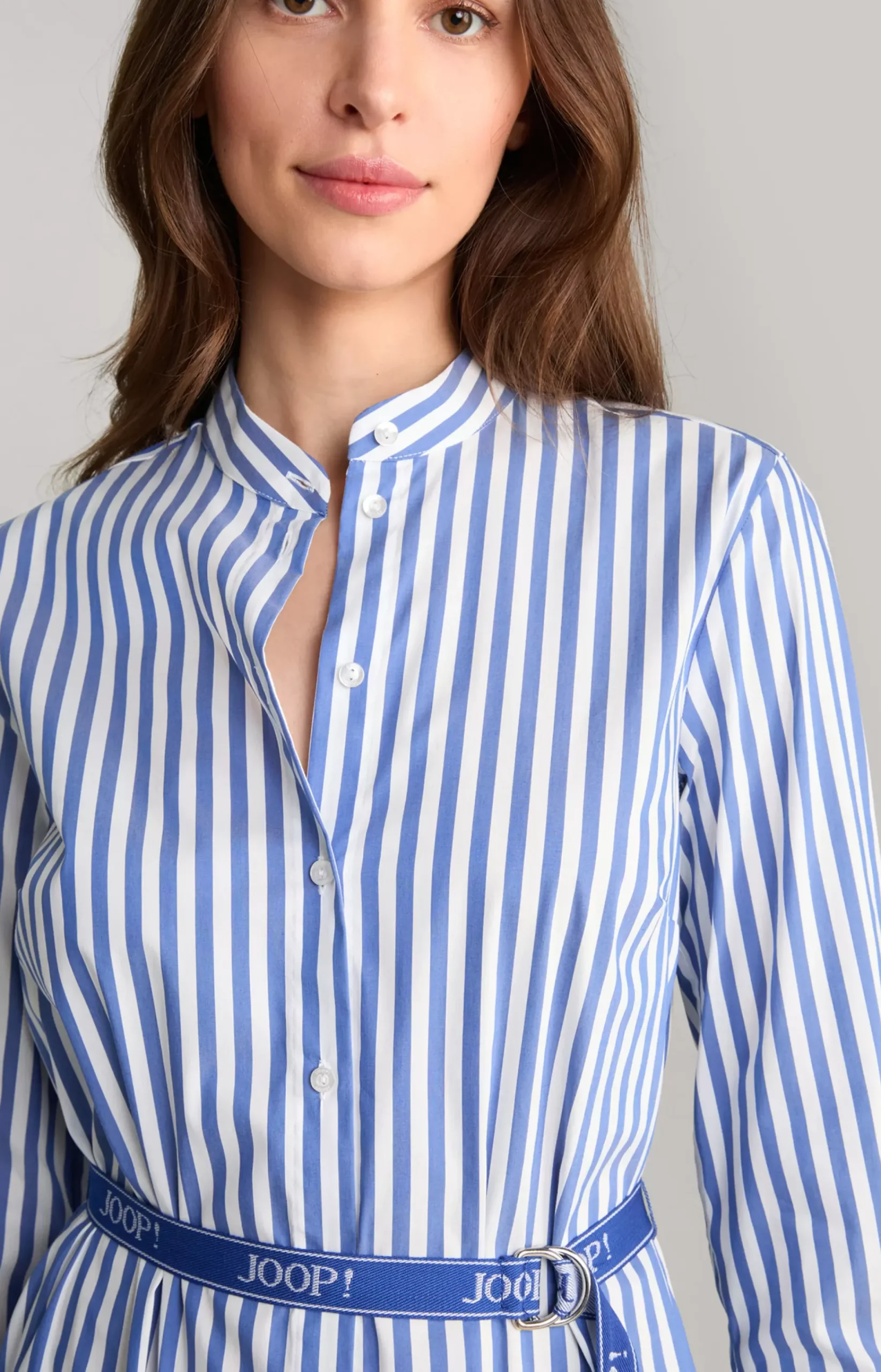 Shirt Dress in Blue/White Stripes